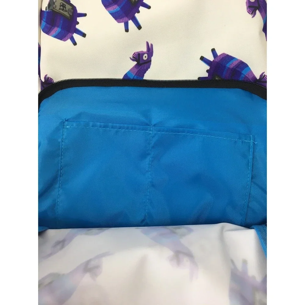 New Fortnite Backpack Cream Purple Llama Loot‎ Pinata Pockets 17” School